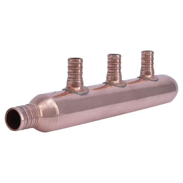 Cash Acme Copper Manifold with Pex 3 Port Closed Bulk 22783 - main
